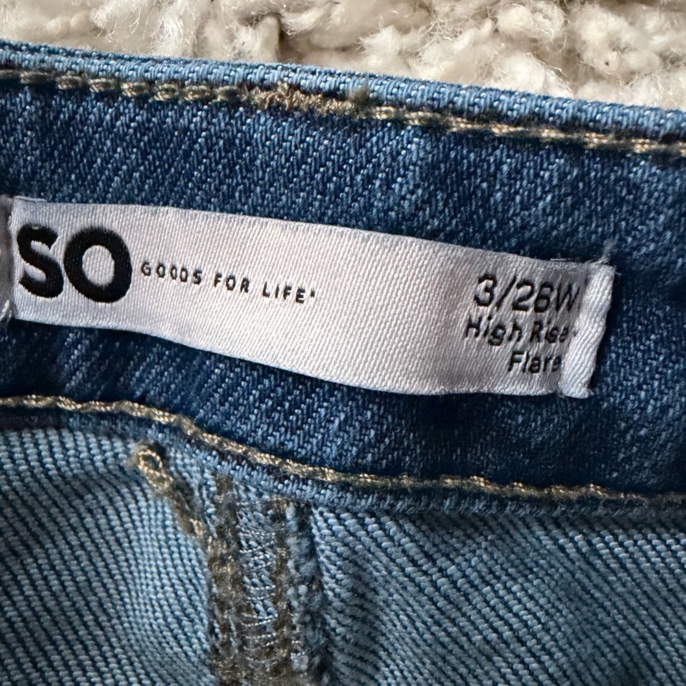 Chic extra Flare Denim vintage dark blue cowboy denim Jeans - Picture 5 of 6